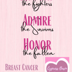 Breast cancer awareness month notice for Cypress Basin Hospice