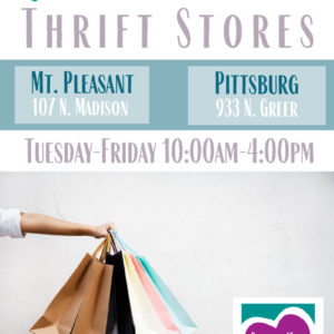 Thrift stores promoted by Cypress Basin Hospice addresses and hours in the Mt. Pleasant Area